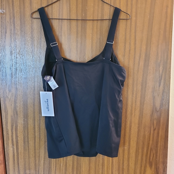 NWT Suimsuits for All Black Swimsuit Top in Size 14 - Picture 2 of 5